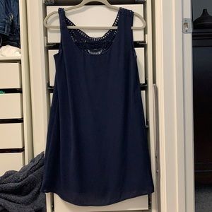 Alya Crochet back detail Navy Dress